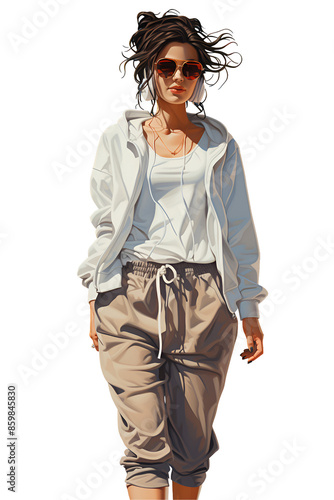 Cel Shaded Animation Woman in Tracksuit
