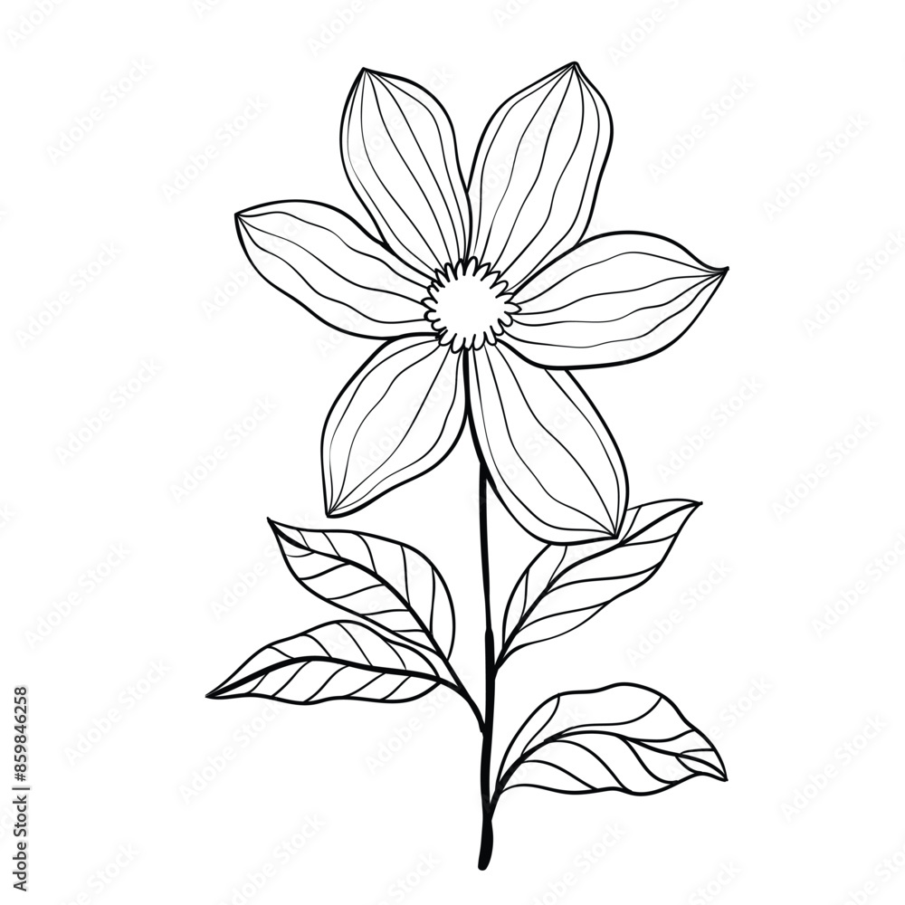 Obraz premium Hand drawn simple flower outline