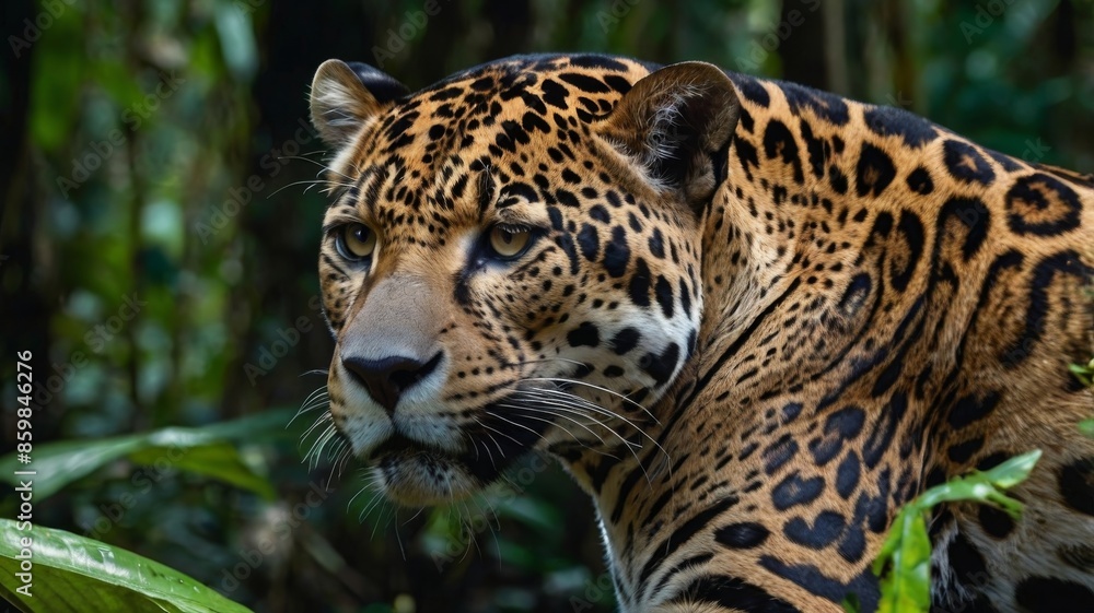 Naklejka premium close up of a leopard