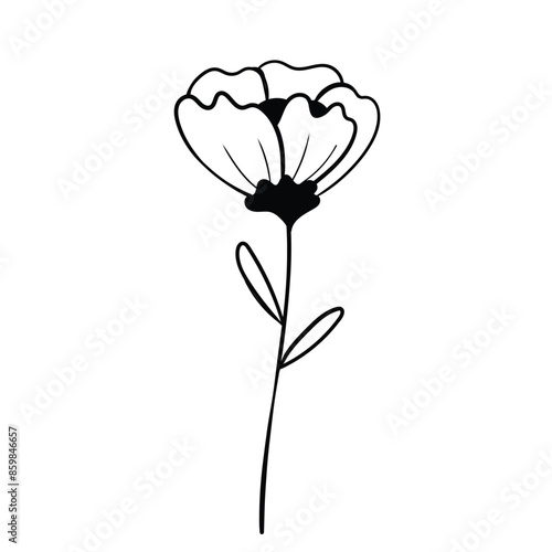 Hand drawn simple flower outline