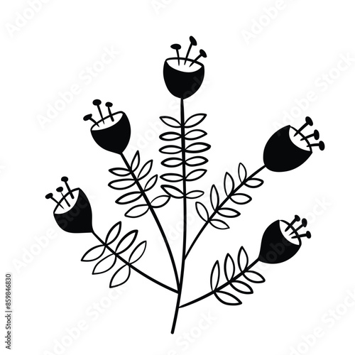 Hand drawn simple flower outline