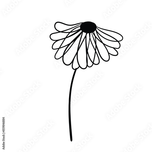 Hand drawn simple flower outline