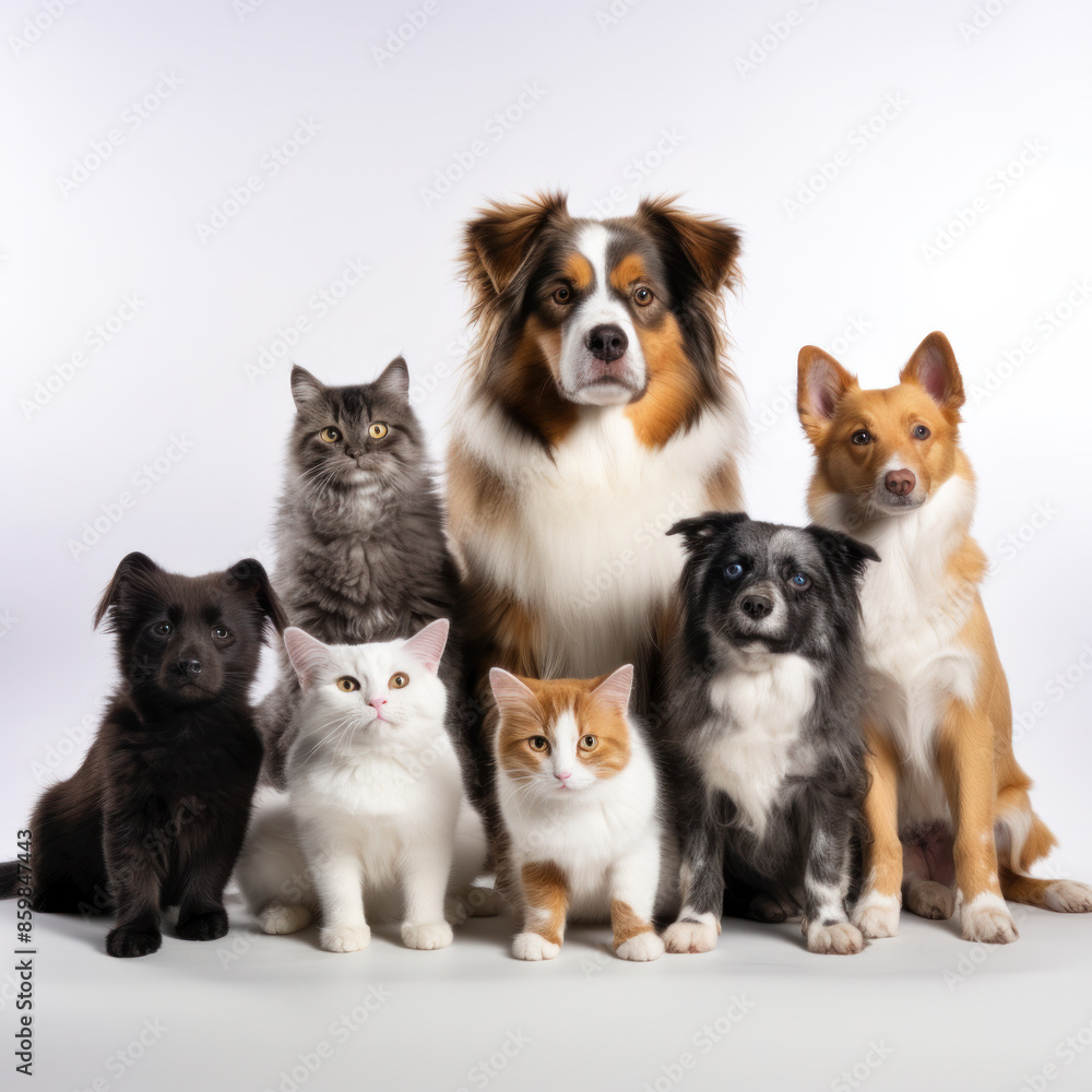 Obraz premium Pets isolated on white background