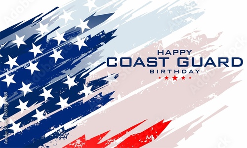 Happy U.S. Coast Guard Birthday vector illustration. Suitable for Poster, Banners, background and greeting card.