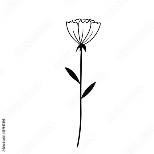 Hand drawn simple flower outline