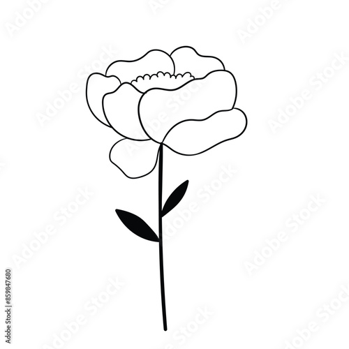Hand drawn simple flower outline