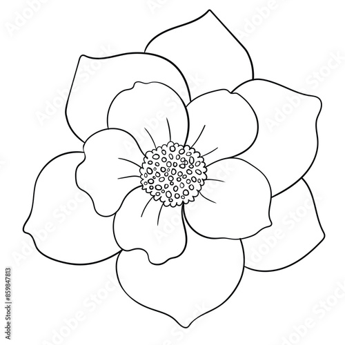 Hand drawn simple flower outline