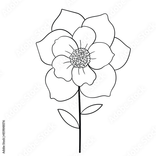 Hand drawn simple flower outline
