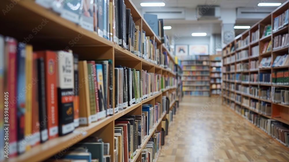 A library with many books on shelves, some of which are in different languages A library with many books on shelves, some of which are in different languages