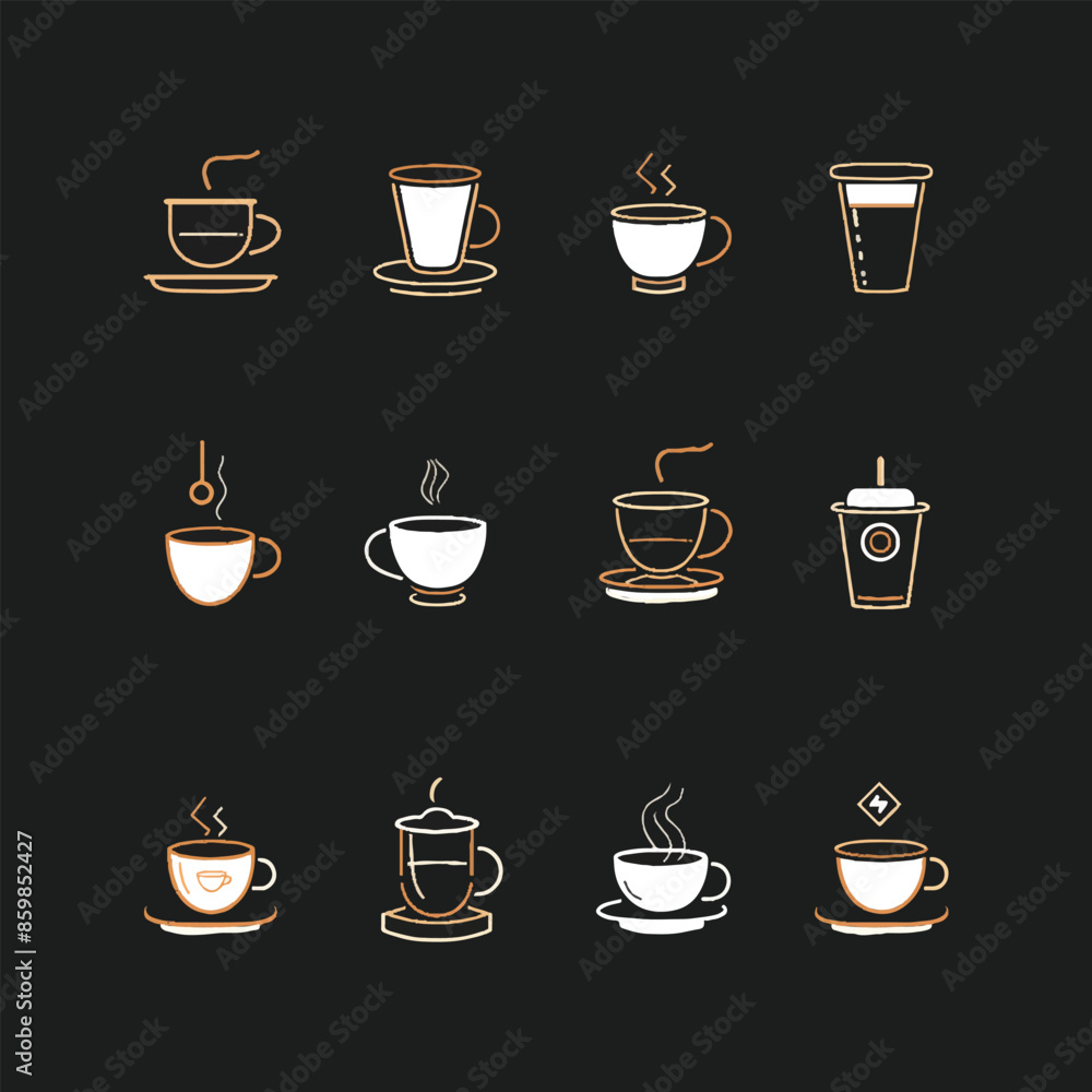 set collection of coffee shop set collection of coffee shop