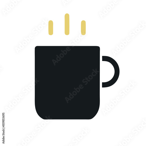 Icons for coffee mugs in a flat design
