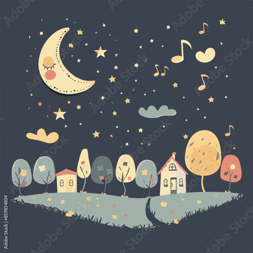Dreamy Nighttime Village
