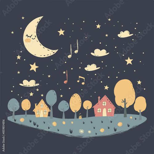 Dreamy Nighttime Village