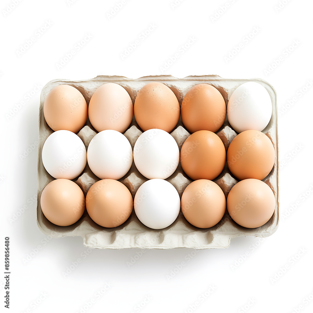 Eggs in a carton isolated on a white background. Eggs in a carton isolated on a white background.