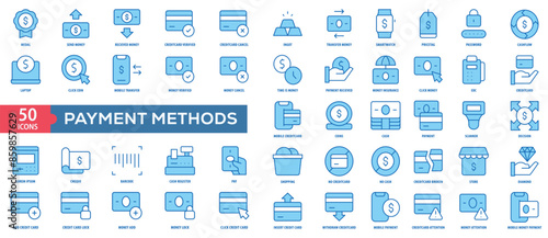 Payment Methods Icon Collection Set. Easy To Use, Easy To Edit And Simple Line Vector Icons.