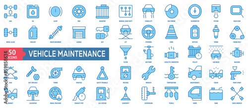 Vehicle Maintenance Icon Collection Set. Easy To Use, Easy To Edit And Simple Line Vector Icons.