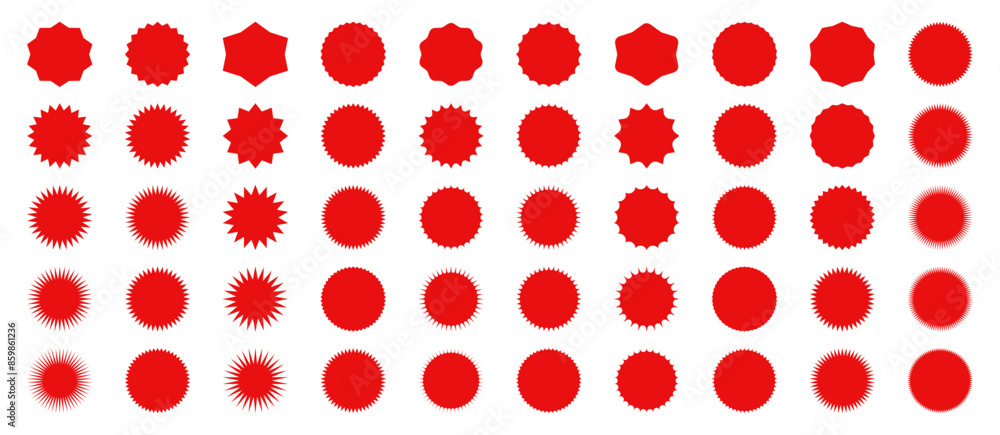 big collection of starburst red stickers, star labels collection, round badges. design for sales promo, poster, social media, web. big collection of starburst red stickers, star labels collection, round badges. design for sales promo, poster, social media, web.