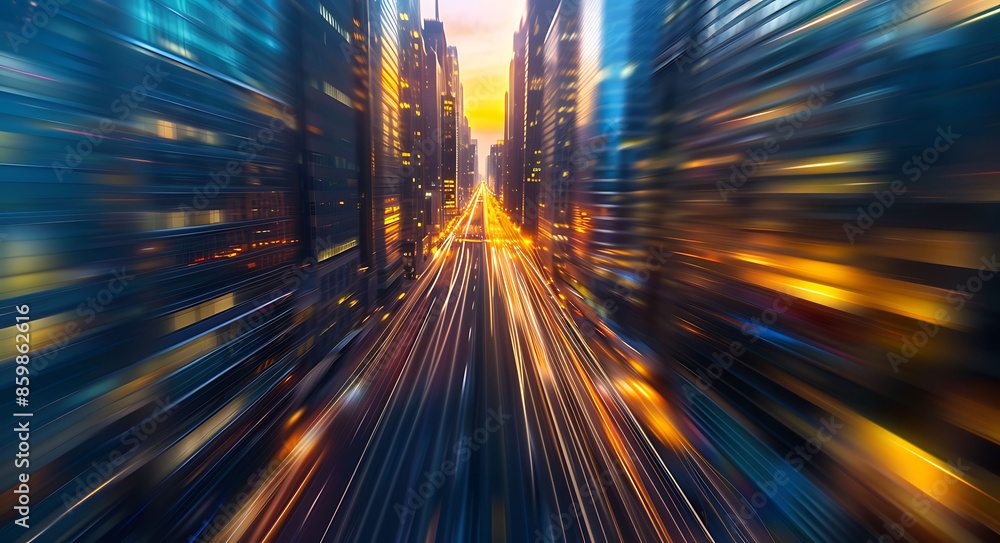 high speed blurred city scape high speed blurred city scape
