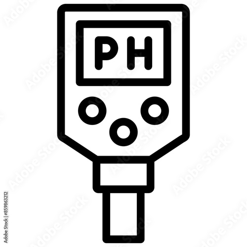 ph meter icon illustration design with outline