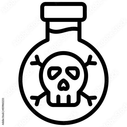 poisonous icon illustration design with outline
