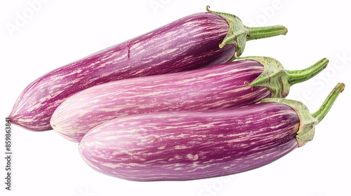 Wallpaper Mural Thai aubergine on white background with cutout. bird's eye view. Torontodigital.ca