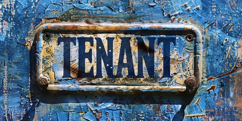 Blue worn-out vintage rectangle stamp with the word Lessee.