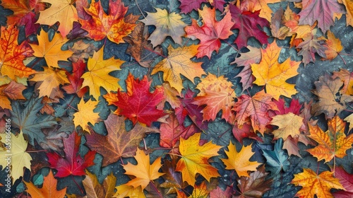 Autumn Colorful Maple Leaves Acer platanoides