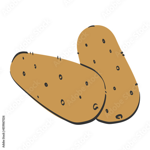Potato carbs handdrawn icon