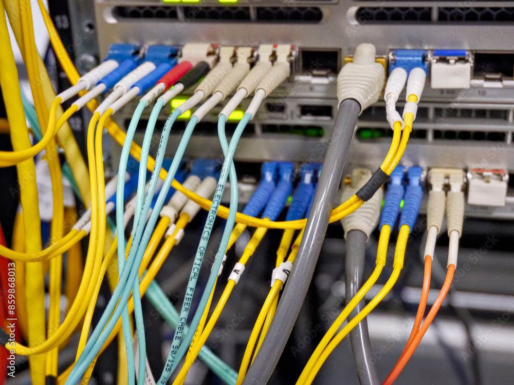 Communication equipment connected with copper and optical cables Communication equipment connected with copper and optical cables