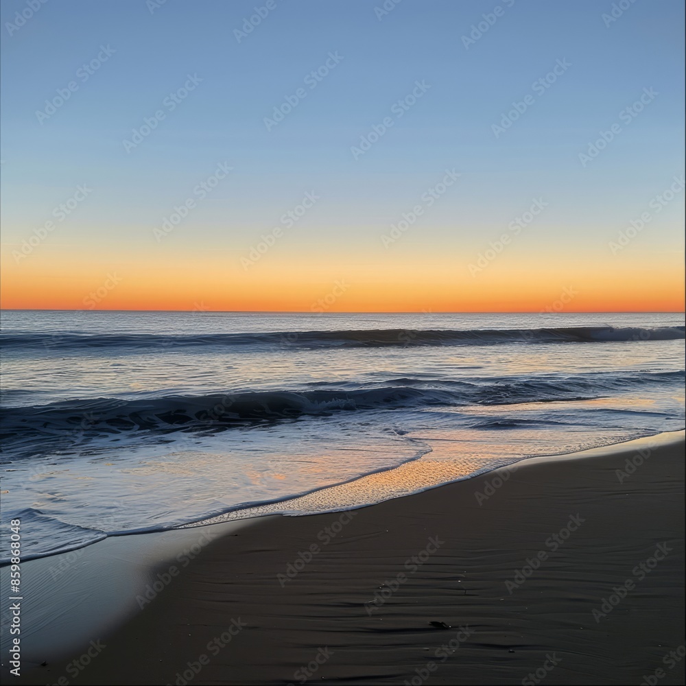 Obraz premium Waves Rolling Onto Sandy Beach
