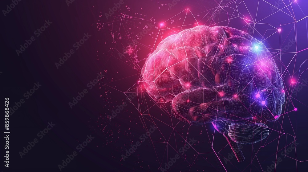 Futuristic Digital Brain Interface Concept Illustration Futuristic Digital Brain Interface Concept Illustration