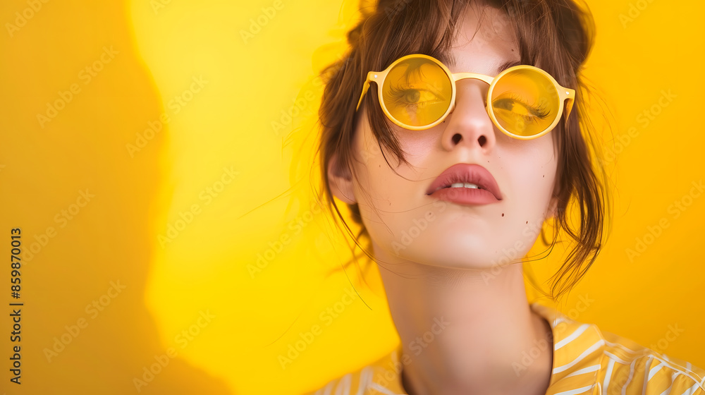 lifestyle woman sunglasses young fashion beautiful trendy yellow girl fun attractive : Generative AI lifestyle woman sunglasses young fashion beautiful trendy yellow girl fun attractive : Generative AI