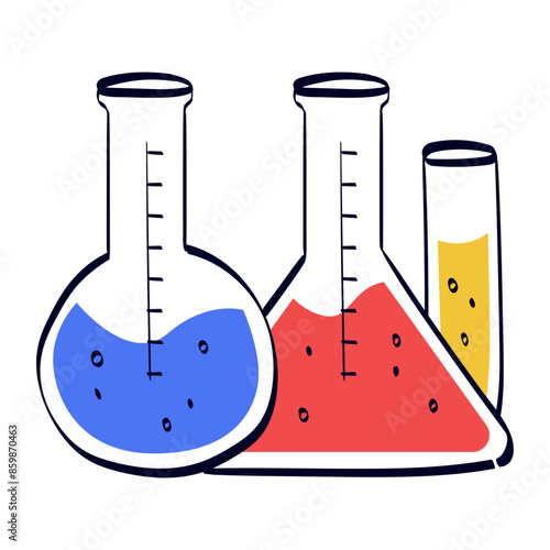 Flask Chemistry handdrawn icon
