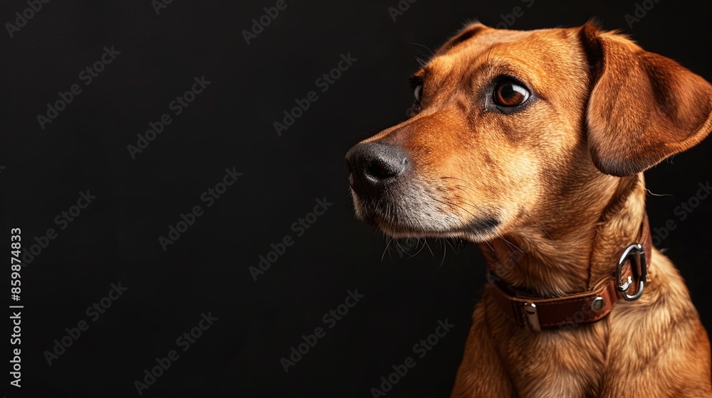 a dog with a dog collar a dog with a dog collar