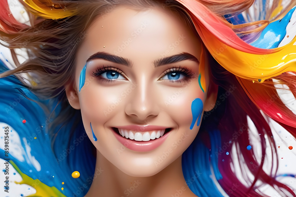 Obraz premium Rainbow girl