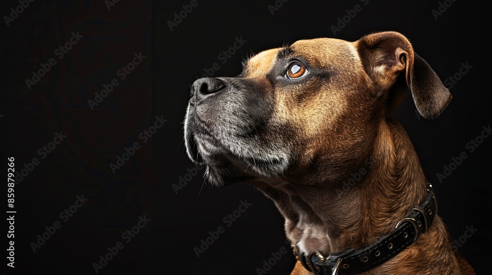 a dog with a dog collar a dog with a dog collar