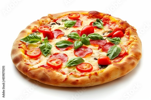 Pizza photo on white isolated background