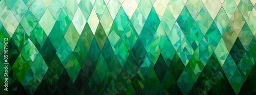 A green background with a lot of green triangles generated by AI