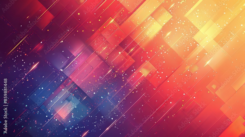 Vibrant geometric abstraction with vivid colors and dynamic lines creating a sense of movement and energy Vibrant geometric abstraction with vivid colors and dynamic lines creating a sense of movement and energy