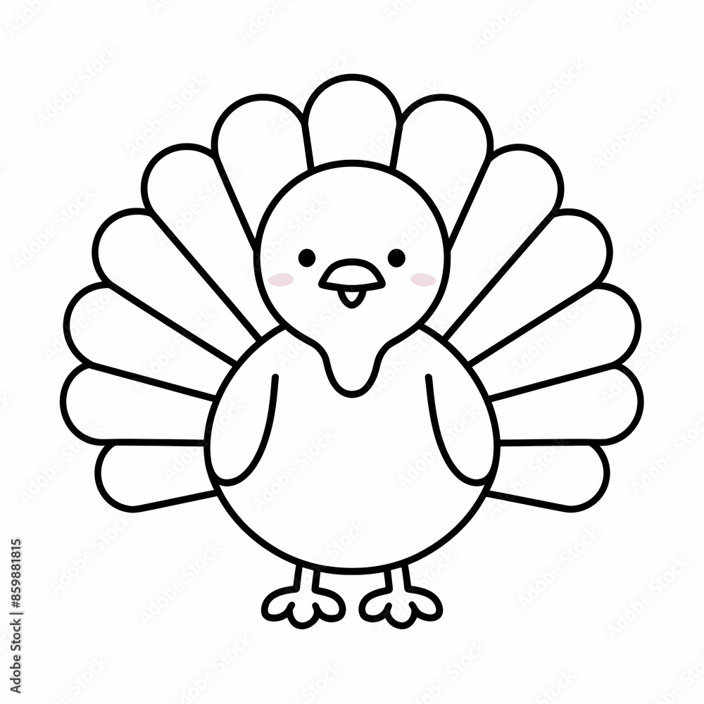 Naklejka premium Baby peacock coloring page