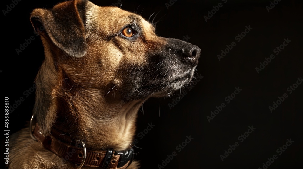 a dog with a dog collar a dog with a dog collar