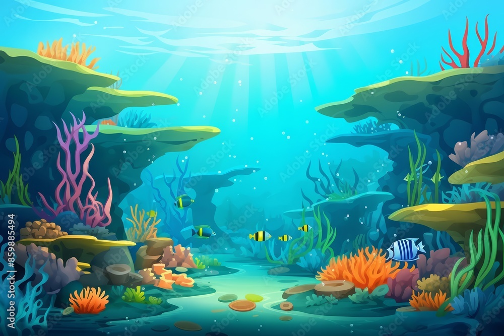 Fototapeta premium A beautiful and vibrant underwater scene, full of color and life