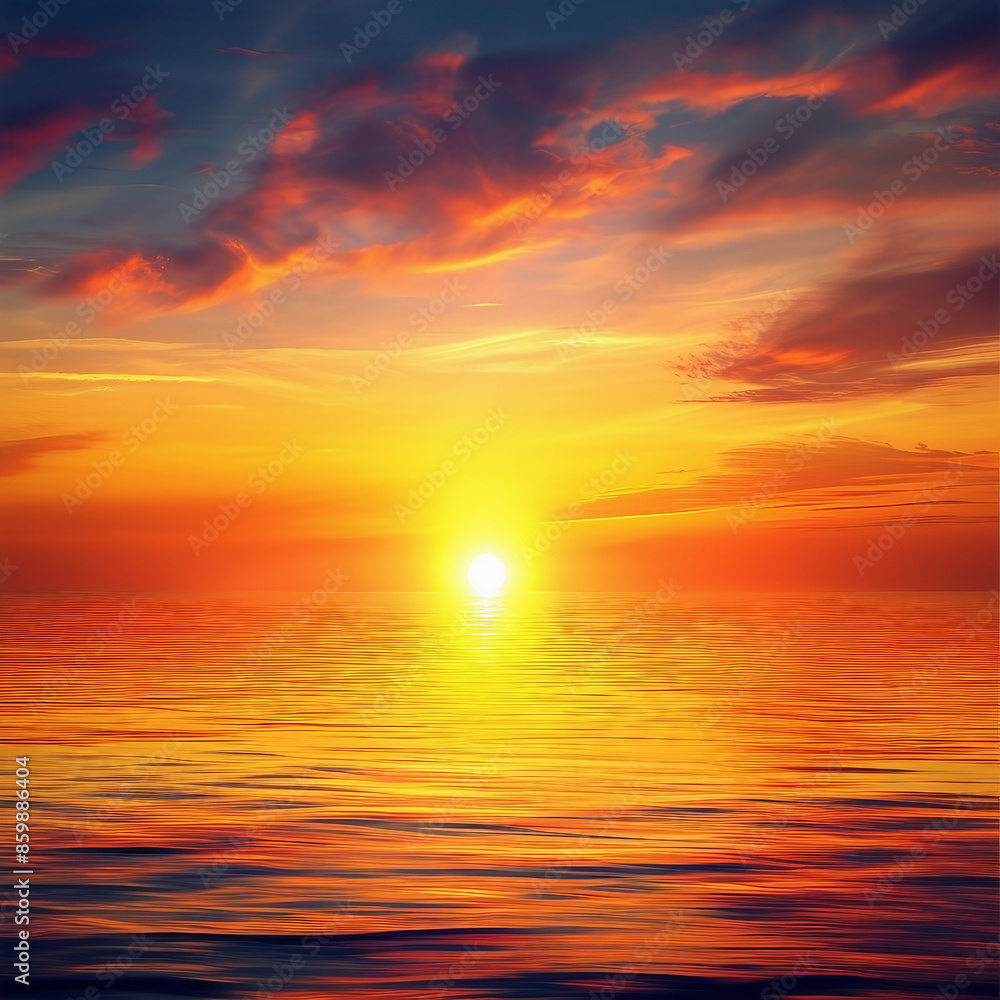Fototapeta premium beautiful sunset scenery illustration background