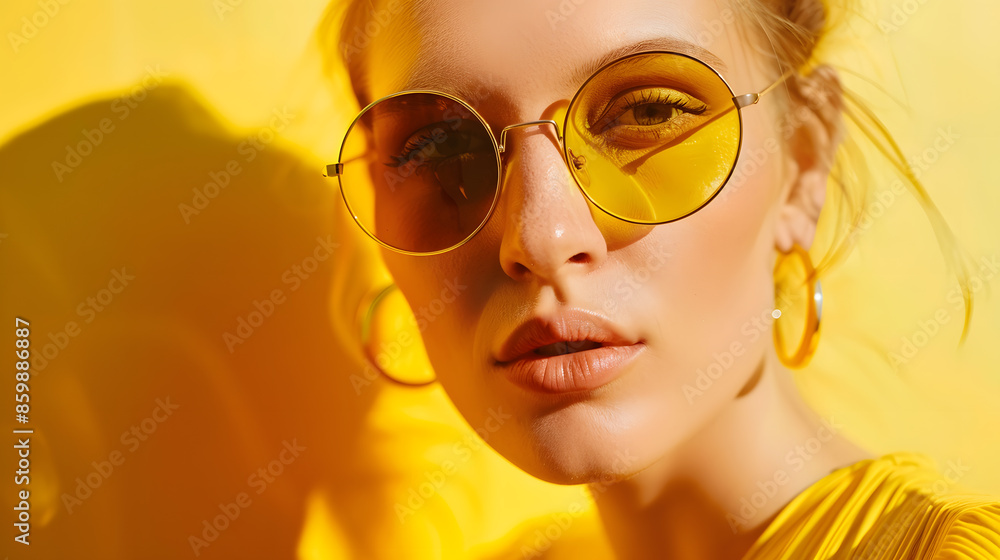 beautiful woman attractive lifestyle trendy sunglasses yellow fashion young romance girl : Generative AI beautiful woman attractive lifestyle trendy sunglasses yellow fashion young romance girl : Generative AI