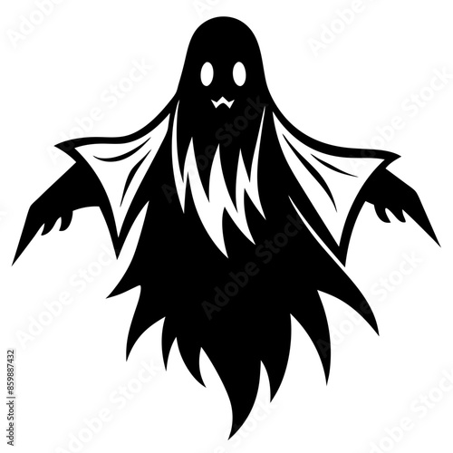 ghost Halloween vector Silhouette black and white only photo