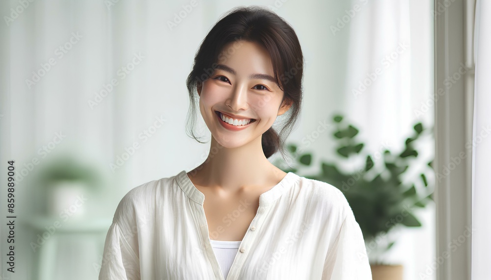 Asian woman with a beaming smile Asian woman with a beaming smile