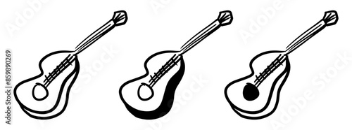ukulele silhoeutte line art vector