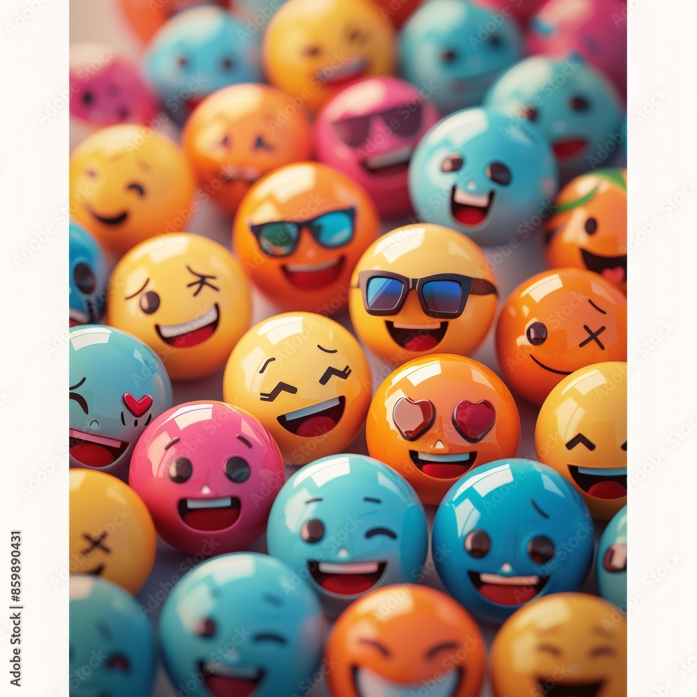 Naklejka premium 3d modernized emoji banner advertisement with a lot of cool emojis to show
