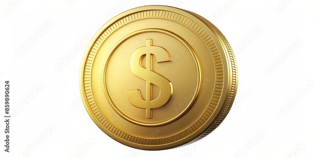 Premium gold dollar coin with security icon in rendering on isolated background , currency, money, finance, wealth, investment, precious metal, luxury, savings, banking, cash, security Premium gold dollar coin with security icon in rendering on isolated background , currency, money, finance, wealth, investment, precious metal, luxury, savings, banking, cash, security
