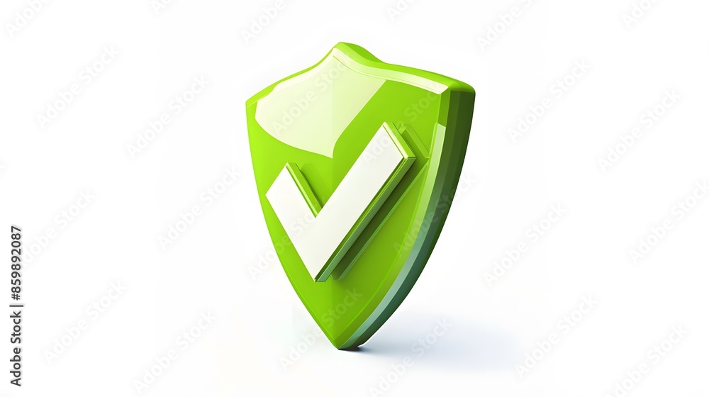 cartoon 3d Icon safety shield check mark perspective . Green symbol security safety icon. Checkmark in minimalistic style. 3d vector illustration. white background cartoon 3d Icon safety shield check mark perspective . Green symbol security safety icon. Checkmark in minimalistic style. 3d vector illustration. white background